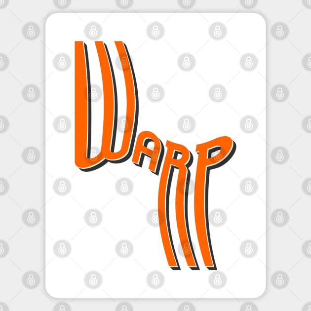 Warp Drop Shadow Typography (Orange) Magnet by John Uttley